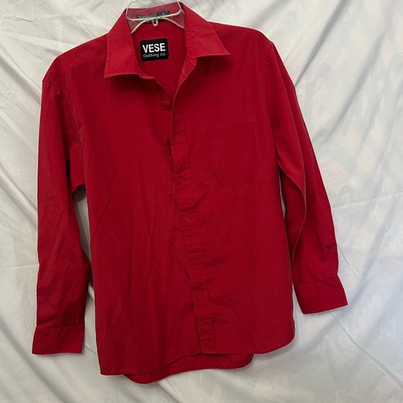 Men’s Size M Vese Red Button down dress shirt - Picture 1 of 3